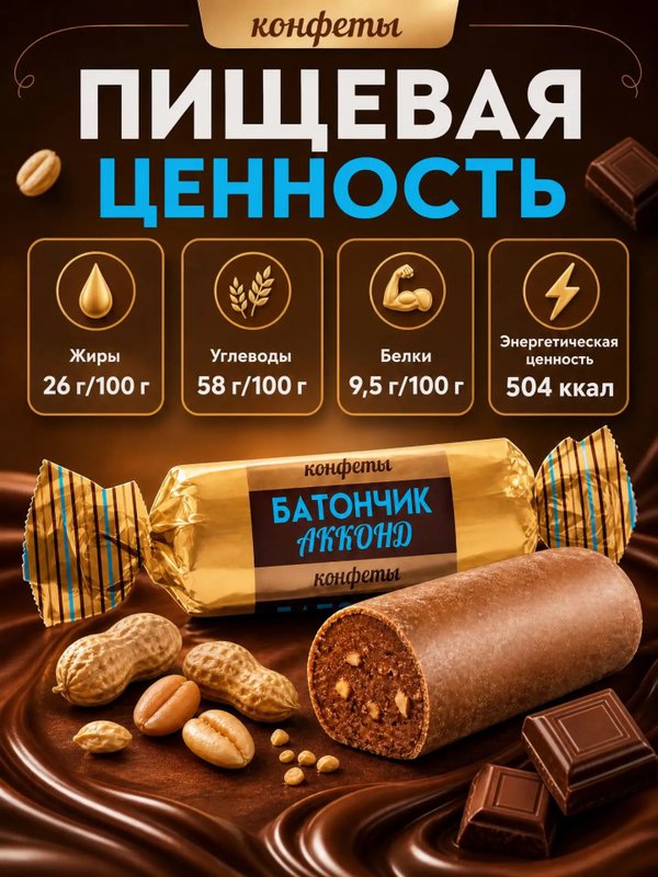 Конфеты Батончики с арахисом, 500гр