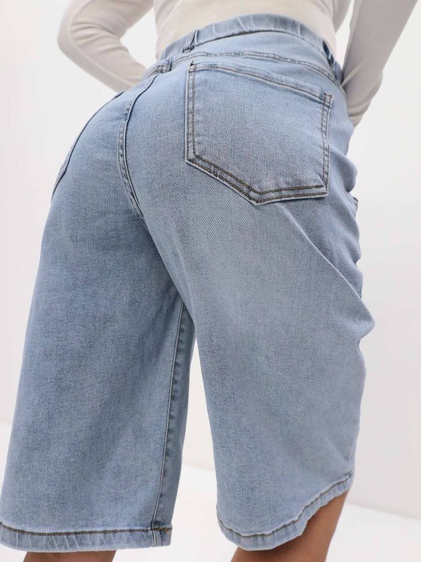 Шорты Дэнс 1038600 голубые прямые высокая посадка для беременных