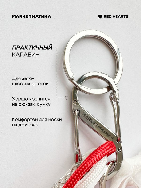 Меховой обвес на сумку Сердце красное Маркетматика