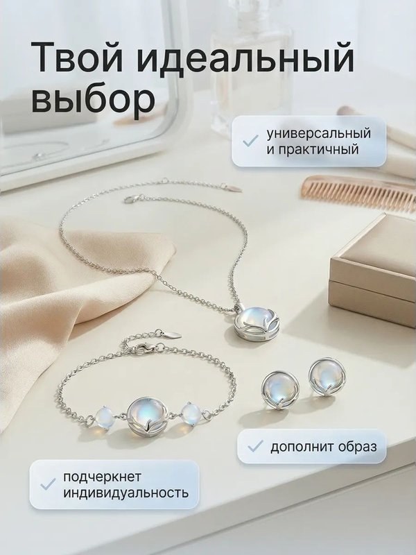 Комплект украшений колье и серьги
