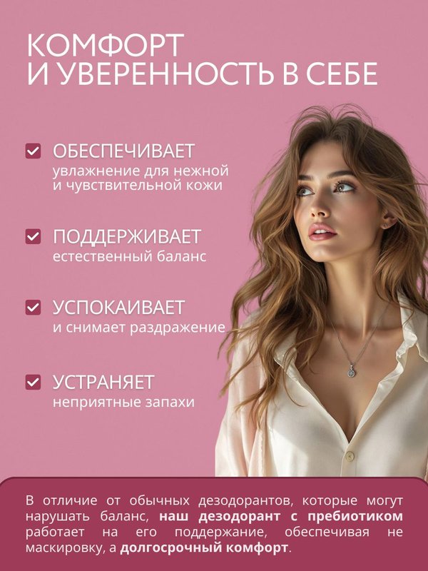 Натуральный дезодорант спрей для интимной гигиены, 110 мл O2 cosmetic