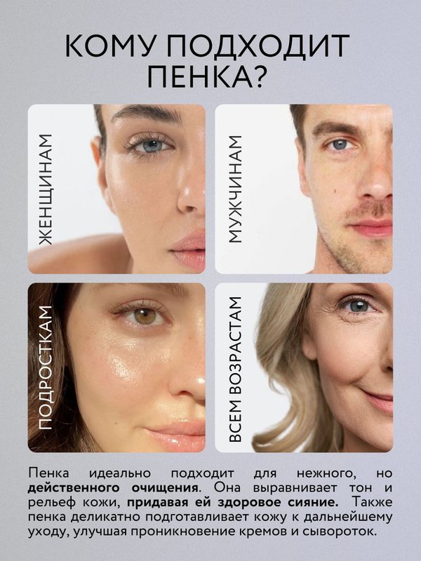 Пенка для умывания лица 150 мл с гликолевой кислотой для всех типов кожи O2 cosmetic