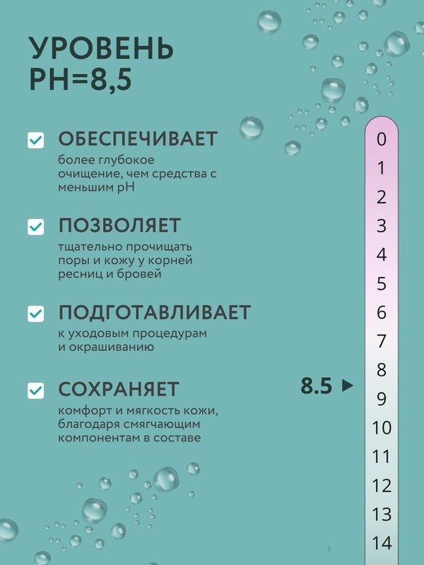 Очищающая пенка для бровей и ресниц pH 8,5 150 мл O2 cosmetic