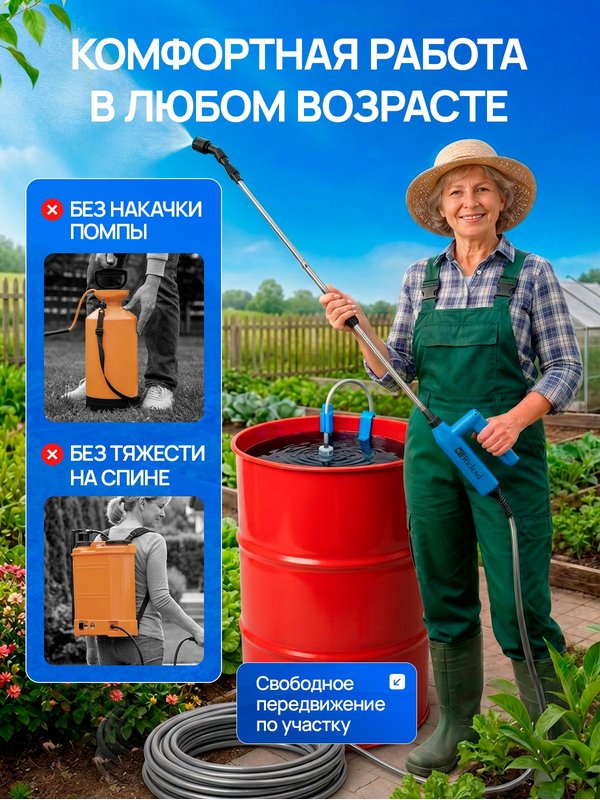 Опрыскиватель садовый аккумуляторный Riclend