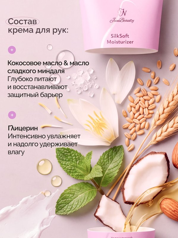 Набор крема для рук с эффектом шелка и крема для ног с эфирными маслами лаванды и вербены