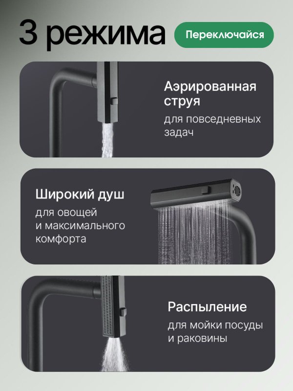 Смеситель для кухни с гибким выдвижным изливом, нержавеющая сталь, смеситель на кухню для мойки, смеситель кухонный черный матовый