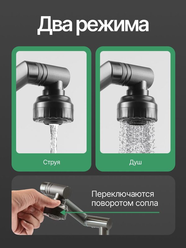 смеситель для раковины, нержавеющая сталь, графит матовый WFLOW