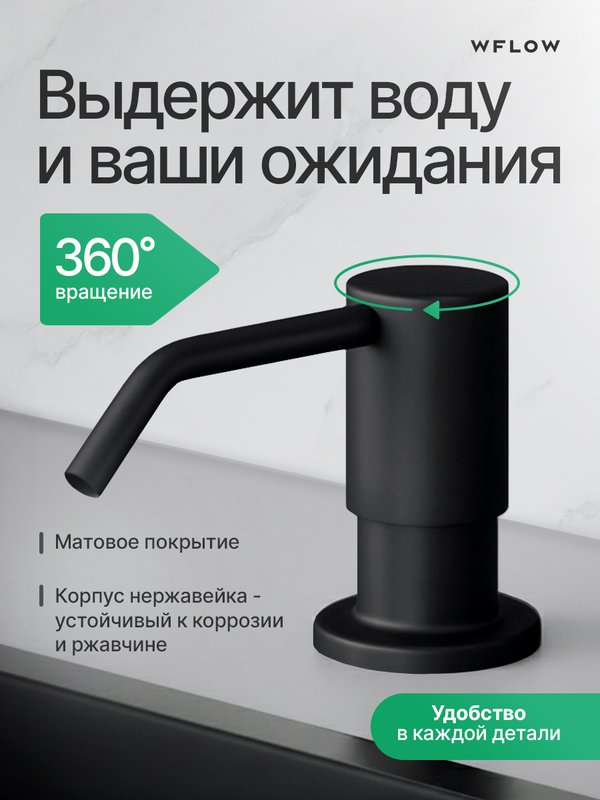 дозатор для моющего средства на кухню встраиваемый с колбой 350мл