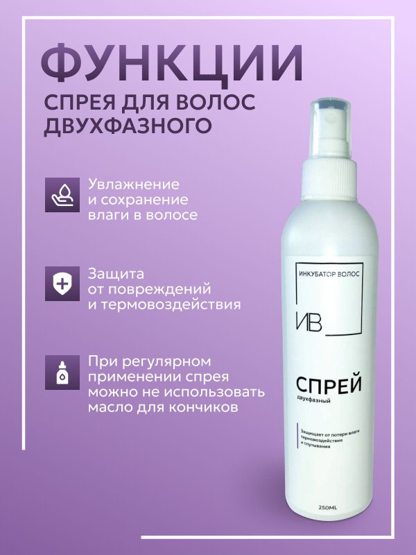 Спрей двухфазный, увлажнение, термозащита, распутывание