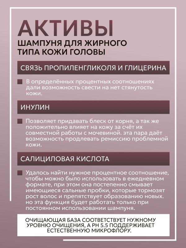 Шампунь для жирного типа кожи головы