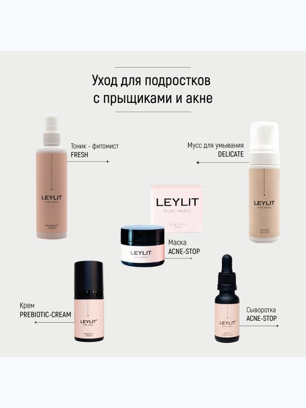 LEYLIT Маска для ухода за жирной кожей ACNE STOP с хлорофиллом 50 мл