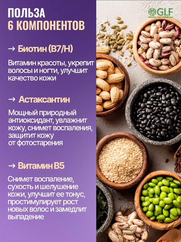Витамины для кожи лица от прыщей и дерматитов, для ломких волос, для женщин биотин