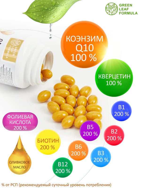 CoQ10 & Biotin Убихинон, Коэнзим Q10 капсулы с биотином для кожи, антиоксиданты, витамины для женщин и мужчин, для репродуктивной системы, для сердца и сосудов