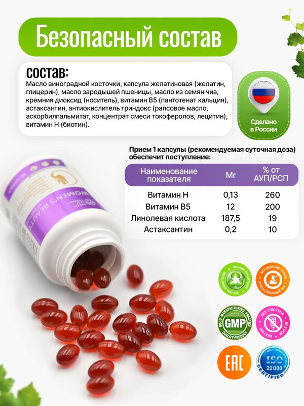 Витамины для кожи лица от прыщей и дерматитов, для ломких волос, для женщин биотин