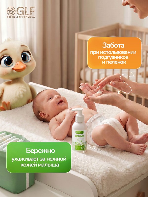 Крем под подгузник для новорожденных 0+, детский крем для новорожденных малышей, детская косметика 0+, 100 мл