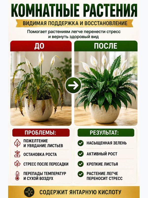 Антистресс для растений комнатных / органическое эко удобрение для комнатных цветов ArPeBio