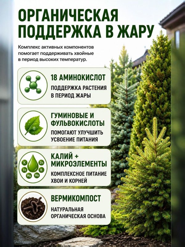 Удобрение для хвойных осеннее 500 мл ArpeBio Секрет Силы/ подкормка для туи голубых елей сосен и можжевельника