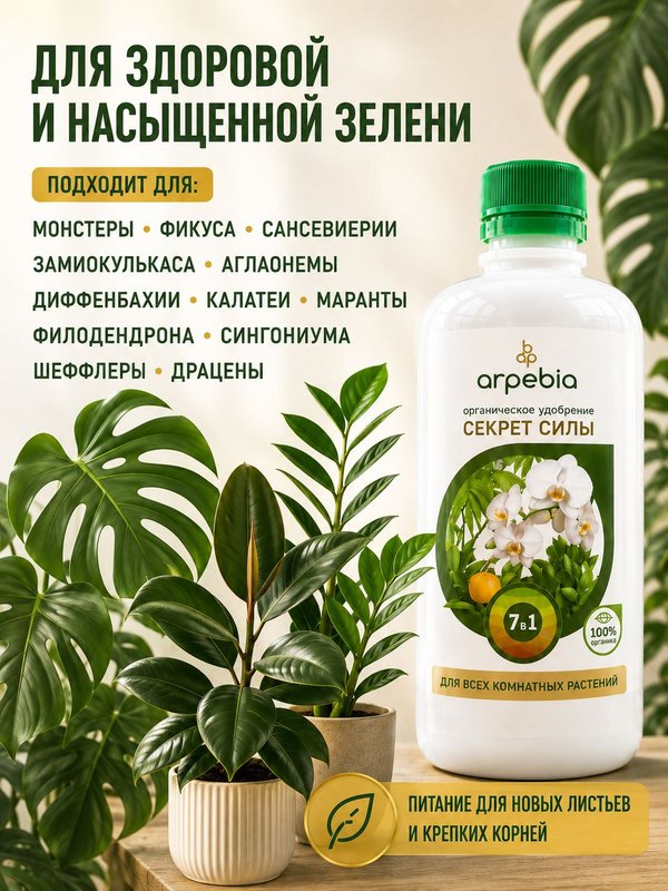 Органическое эко удобрение для комнатных растений/ подкормка для спатифиллума и антуриума, замиокулькас ArpeBio 500мл