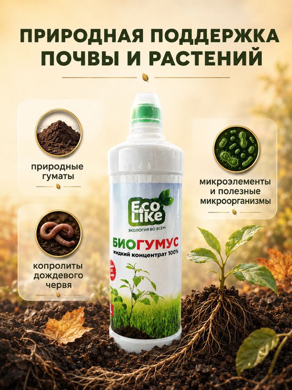 Удобрение для огурцов кабачков патиссонов/ подкормка для огурцов жидкая EcoLike 500 мл