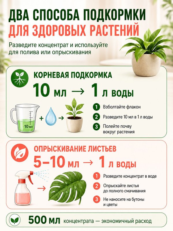 Органическое эко удобрение для комнатных растений/ подкормка для спатифиллума и антуриума, замиокулькас ArpeBio 500мл