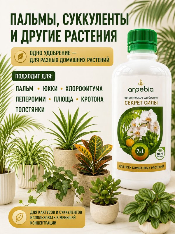 Органическое эко удобрение для комнатных растений/ подкормка для спатифиллума и антуриума, замиокулькас ArpeBio 500мл