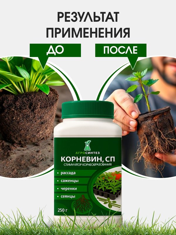 Корневин для растений для хвойных, для роз и комнатных цветов универсальный 250 гр
