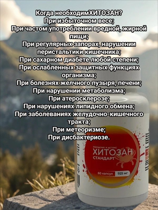 Хитозан Стандарт, 925 мг, 60 капсул