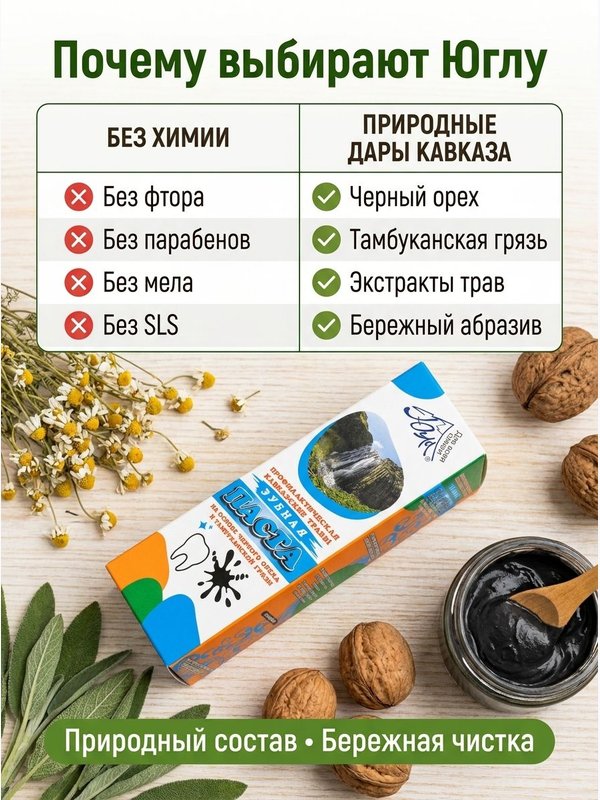 Зубная паста Югла "Профилактическая. Кавказские травы", 50 мл