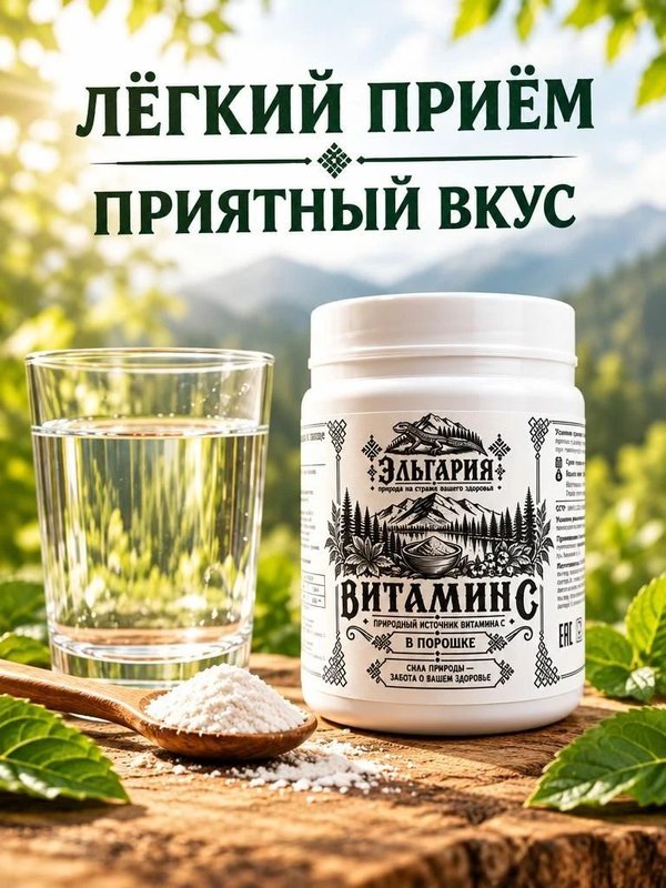 Витамин С, природный источник витамина С, 120 г