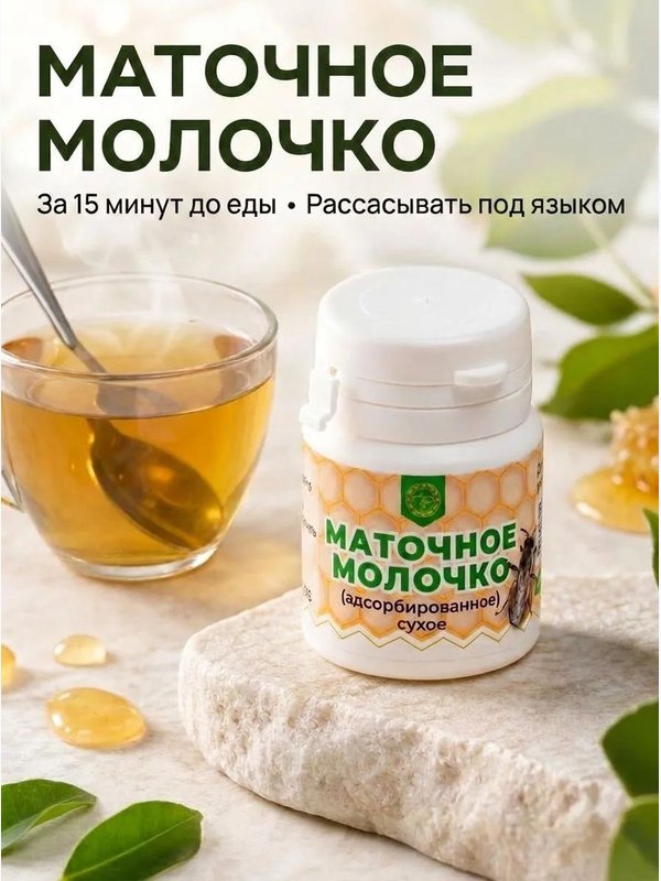 Маточное молочко (адсорбированное) сухое, 20 таб