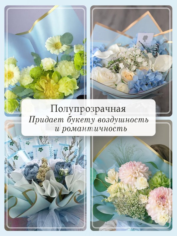 Бумага подарочная упаковочная для подарков и цветов в листах