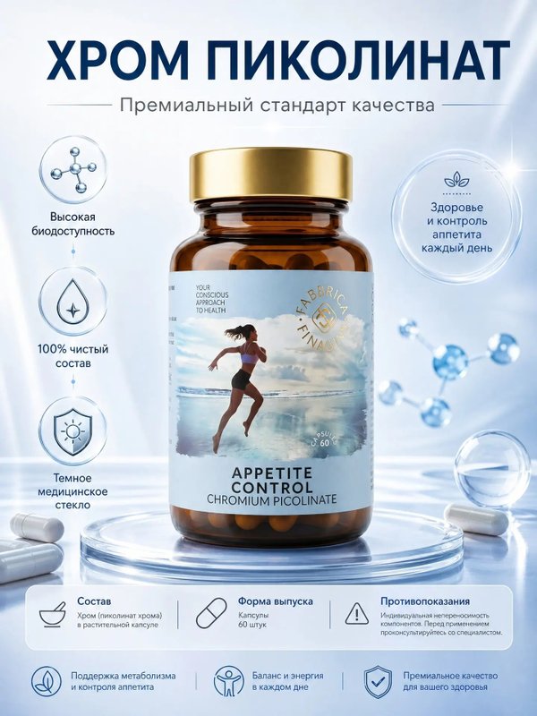 Пиколинат хрома для похудения 250 мкг /бад для похудения, 60 капсул