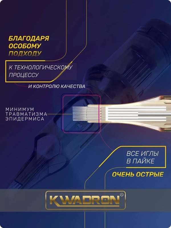 Kwadron Картриджи (модули) для тату и перманентного макияжа 25/03RLLT - 20 шт