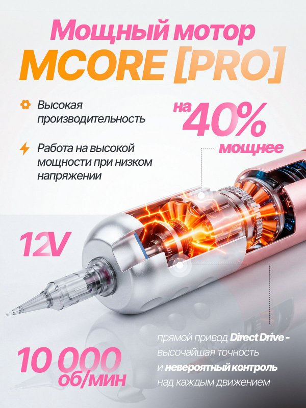 Mast Racer Pro (pink) беспроводная машинка для тату и перманентного макияжа