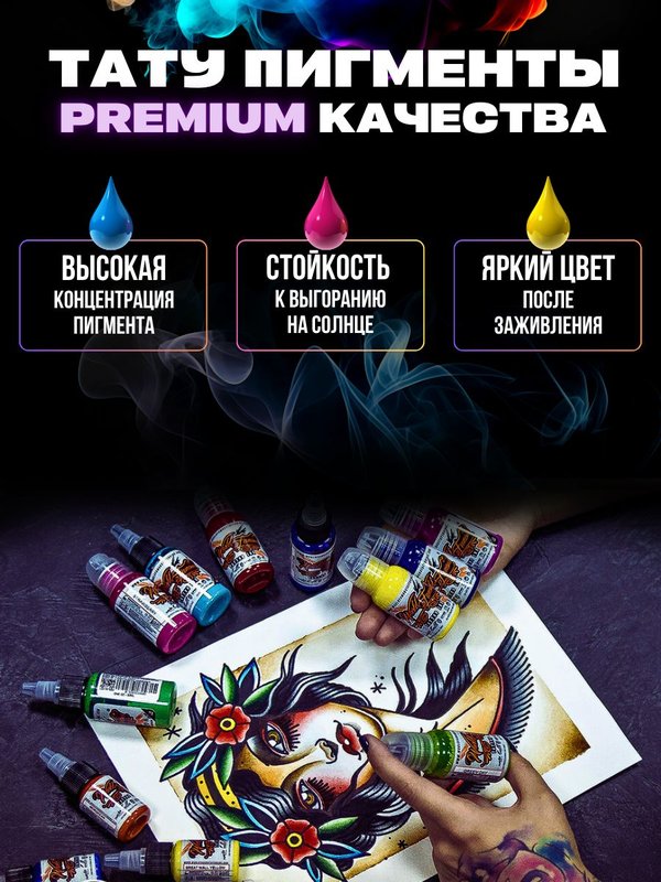 Пигмент краска для тату красная Straight Red 15 мл, World Famous Tattoo Ink