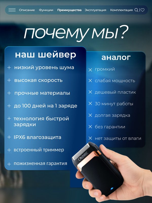 Шейвер для бритья профессиональный