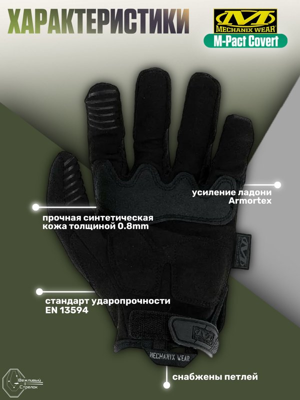 Перчатки MECHANIX M-Pact Covert (черный), р. S