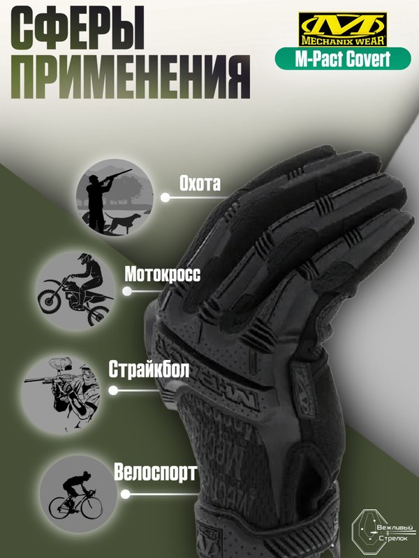 Перчатки MECHANIX M-Pact Covert (черный), р. S