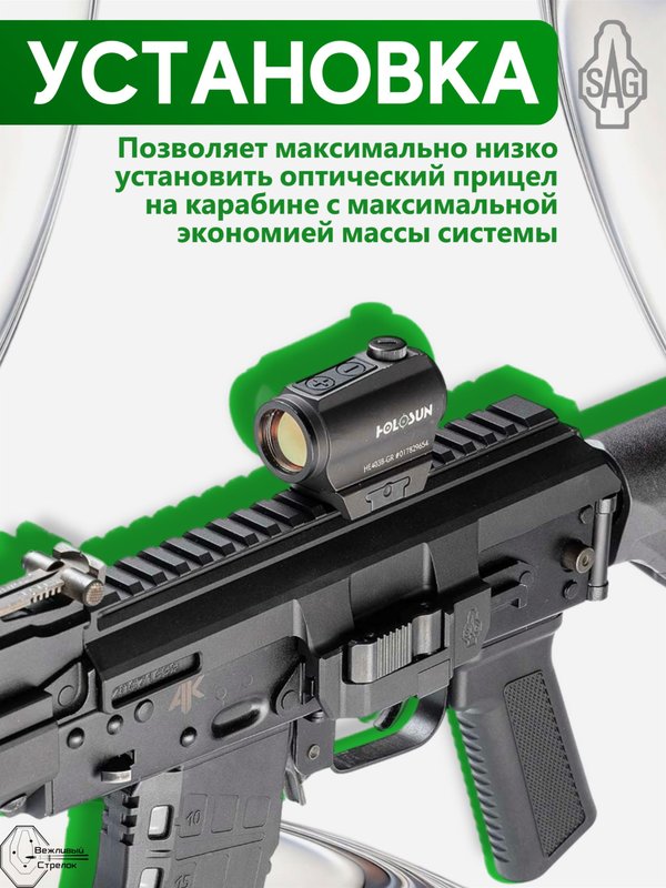 Кронштейн-крышка ствольной коробки SAG Picatinny QD для АК/Сайга