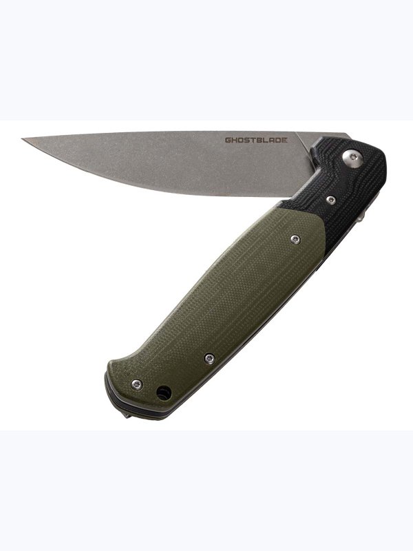 Нож складной GhostBlade Rune, сталь D2, 58-62 HRC, рукоять G10 оливковая
