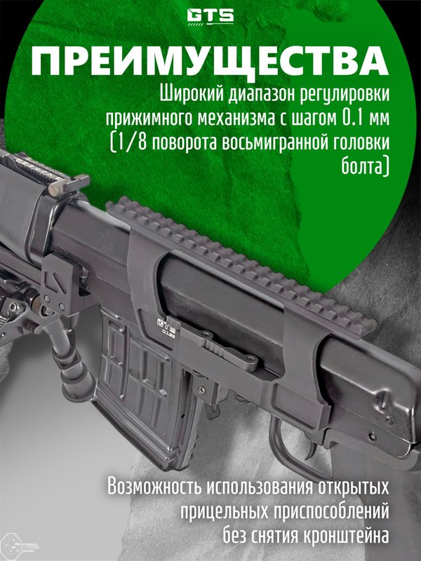 Боковой кронштейн GTS Q.123 быстросъёмный низкий Picatinny для СВД / Тигр