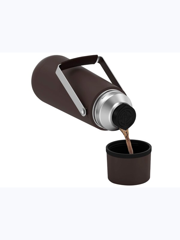 Термос THERMOS GUARDIAN TS-2409 BK 1.2L, поворотная ручка, коричневый
