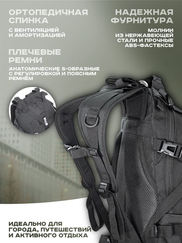 Рюкзак ShotTime городской Basic, 25л, чёрный