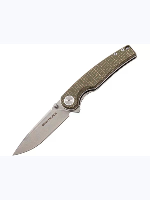 Нож складной GhostBlade Moroi, сталь D2 58-62 HRC рукоять микарта оливковая