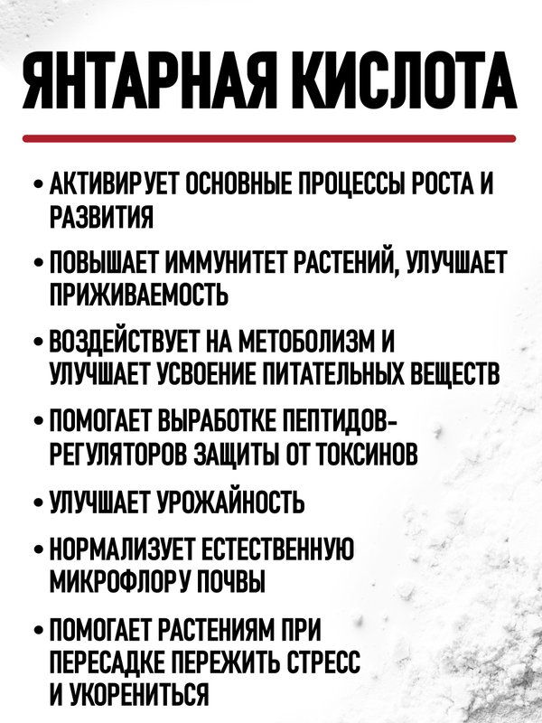 Янтарная кислота для растений порошок ABO, 200 гр.